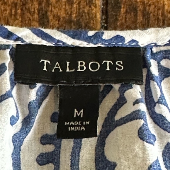 Talbots | Boho 100% Cotton Paisley Beaded Blouse - Picture 4 of 9